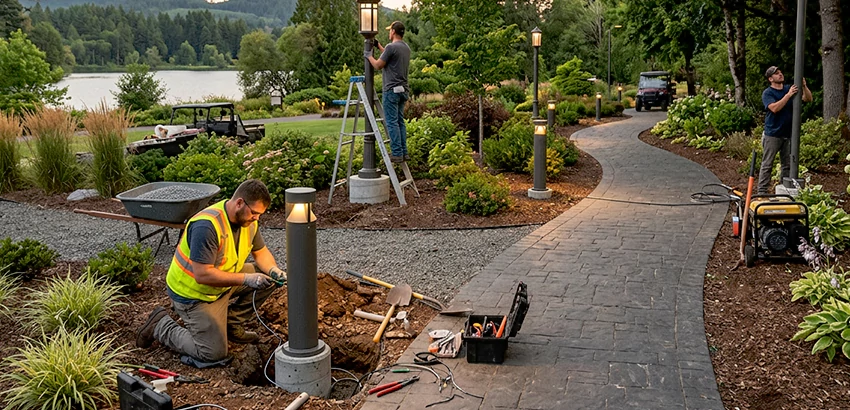 Landscape Post, Pole, and Bollard Lighting Installation in Hartselle